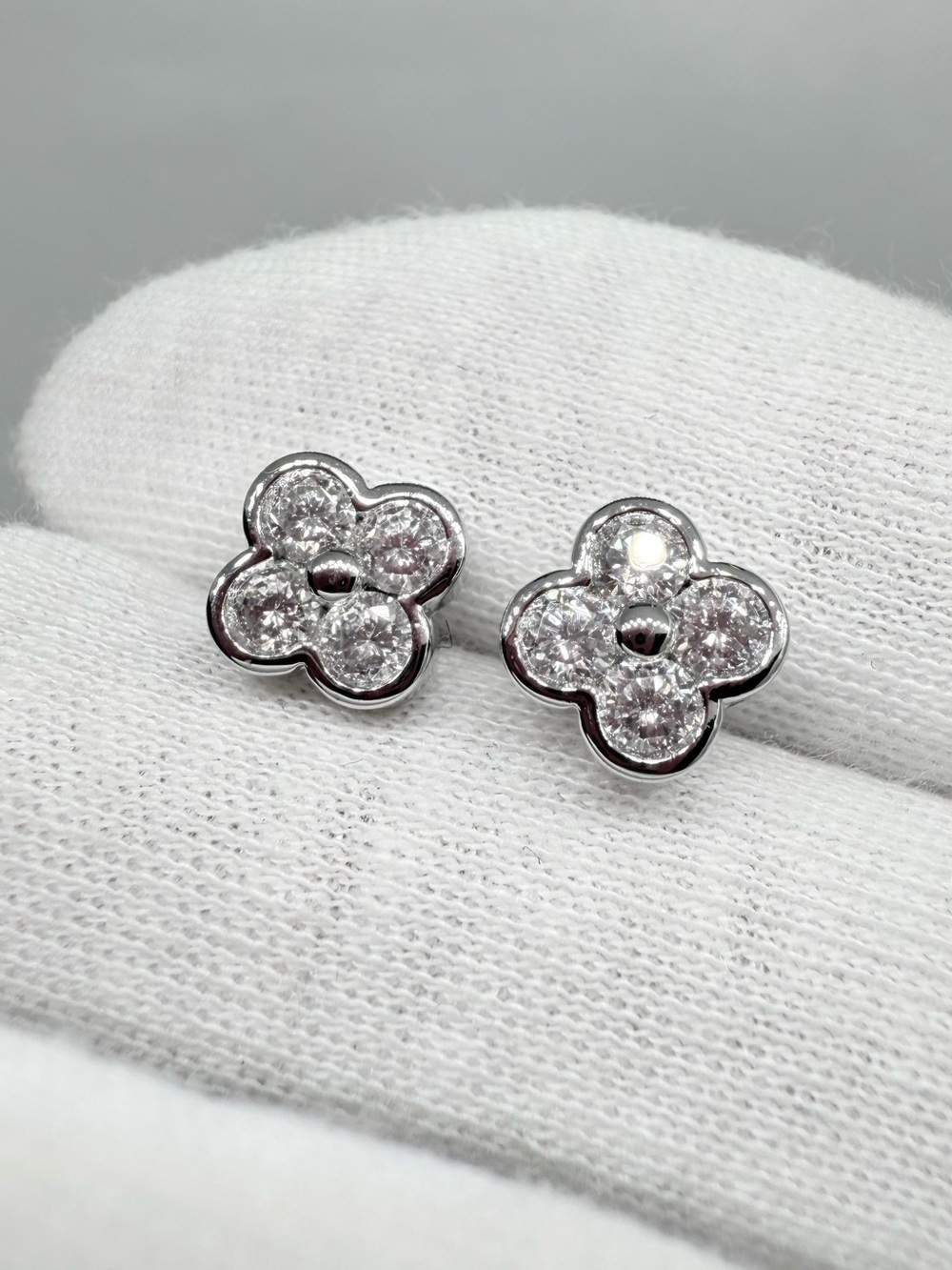 Brilliant Sterling Silver Moissanite Flower Earrings!